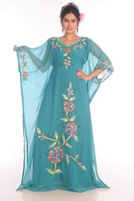 SALE !! Dubai Moroccan Islamic Kaftan Beach Fancy Modern Floor Length Bell Sleeve For Women Dress 2