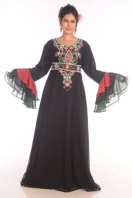 SALE !! Moroccan Islamic Kaftan Beach Fancy Modern Floor Length Bell Sleeve For Women Dress 1