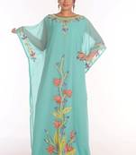 Royal Ethnic Maxi Abaya Moroccan Islamic Kaftan Beach Fancy Modern Floor Length Bell Sleeve For Women Dress
