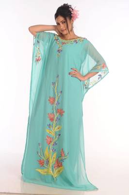 Royal Ethnic Maxi Abaya Moroccan Islamic Kaftan Beach Fancy Modern Floor Length Bell Sleeve For Women Dress 5