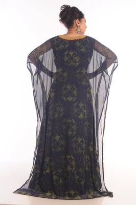 Exclusive Maxi Abaya Moroccan Islamic Kaftan Beach Fancy Modern Floor Length Bell Sleeve For Women Dress 6