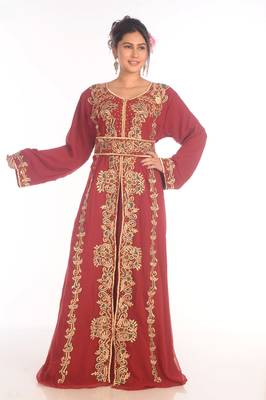 Moroccan Islamic Kaftan Ethnic Maxi Abaya Beach Fancy Modern Floor Length Bell Sleeve For Women Dress 2
