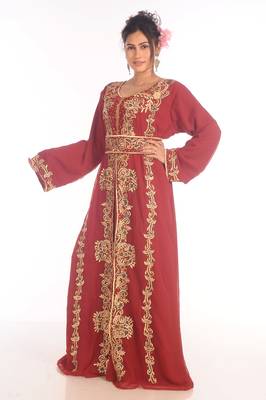 Moroccan Islamic Kaftan Ethnic Maxi Abaya Beach Fancy Modern Floor Length Bell Sleeve For Women Dress 5