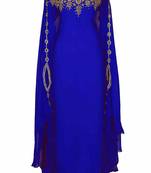 Royal Blue Georgette Zari Work Kaftan