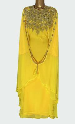 Royal Elegant Moroccan Islamic Party Wear Kaftan Beach Fancy Modern Floor Length Bell Sleeve For Women Dress 2