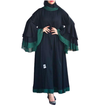 Modern Fancy Nida & Green Georgette Fabric Multi-color Party Wear abaya Maxi Floor Length Dress  1