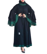 Modern Fancy Nida & Green Georgette Fabric Multi-color Party Wear abaya Maxi Floor Length Dress 