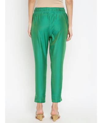 Desi Weavess Green Solid kurta with Trouser 6
