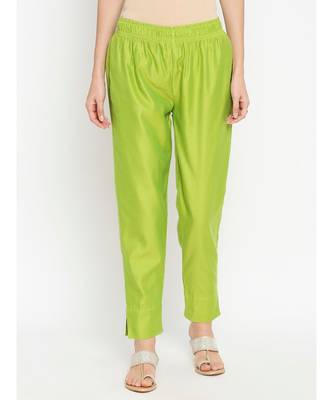 Desi Weavess Lime Green Solid Kurta with Trouser 5