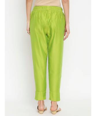 Desi Weavess Lime Green Solid Kurta with Trouser 6