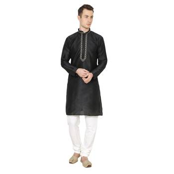 Royal Kurta Men's Jacquard Silk Embroidered Kurta Pyjama 1
