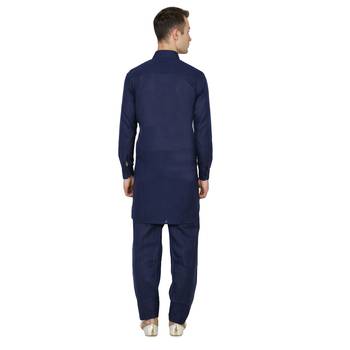 Royal Kurta Men's Silk Blend Solid Kurta Pyjama 4