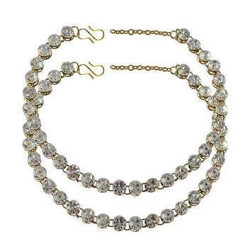 White Crystal Anklets 1