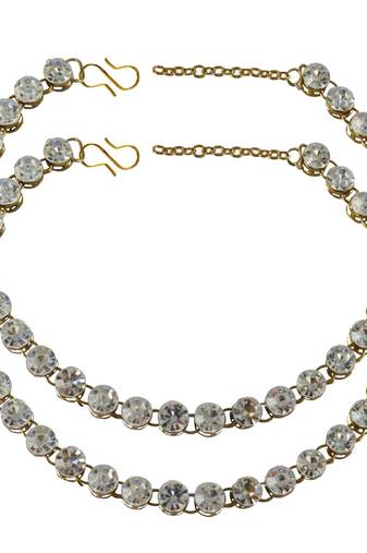 White Crystal Anklets