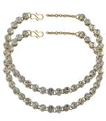 White Crystal Anklets