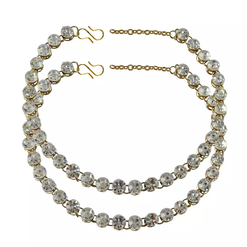 White Crystal Anklets