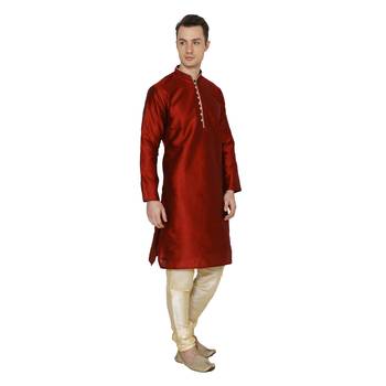 Royal Kurta Men's Cotton Silk Kurta Churidar 3