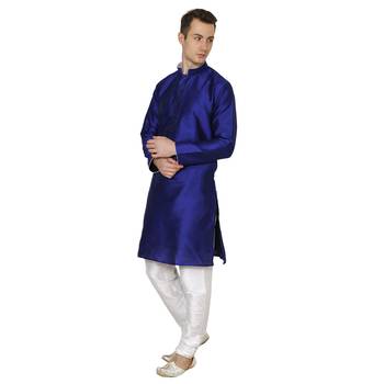 Royal Kurta Men's Dupion Silk Kurta Pyjama Set 2