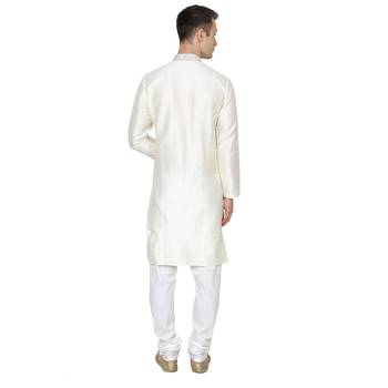 Royal Kurta Men's Dupion Silk Hineck Kurta Churidar 4