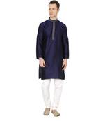 Royal Kurta Men's Dupion Silk Hineck Kurta Churidar
