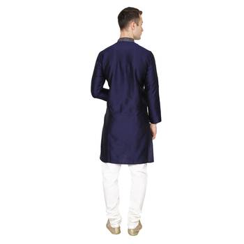Royal Kurta Men's Dupion Silk Hineck Kurta Churidar 3