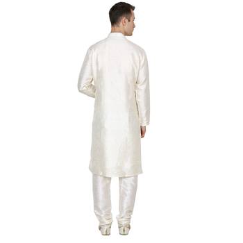 Royal Kurta Men's Silk Blend Self Design Kurta Churidar 3