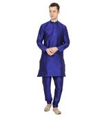 Royal Kurta Men's Jacquard Silk Printed Kurta Churidar
