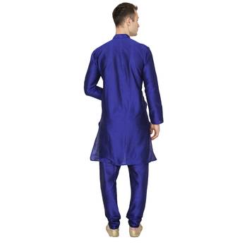 Royal Kurta Men's Jacquard Silk Printed Kurta Churidar 4