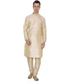 Royal Kurta Men's Jacquard Silk Printed Kurta Churidar