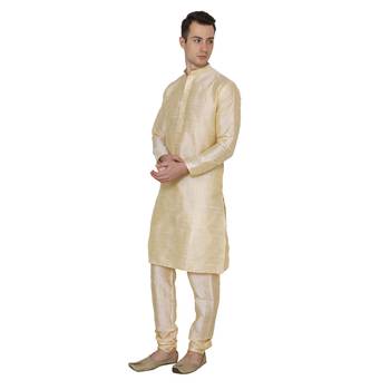 Royal Kurta Men's Jacquard Silk Printed Kurta Churidar 4