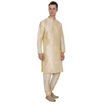 Royal Kurta Men's Jacquard Silk Printed Kurta Churidar 5