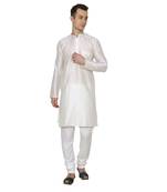 Royal Kurta Men's Jacquard Silk Printed Kurta Churidar