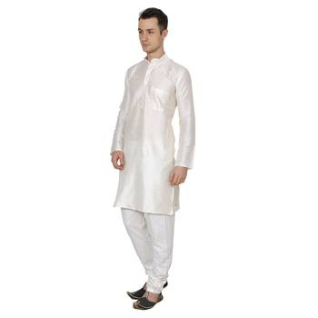 Royal Kurta Men's Jacquard Silk Printed Kurta Churidar 4