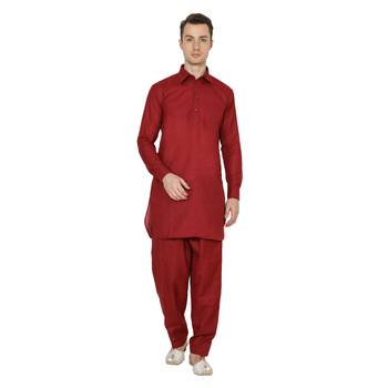 Royal Kurta Men's Silk Blend Solid Kurta Pyjama 1