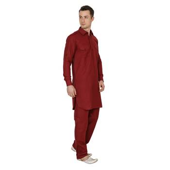 Royal Kurta Men's Silk Blend Solid Kurta Pyjama 3