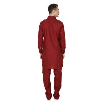 Royal Kurta Men's Silk Blend Solid Kurta Pyjama 5