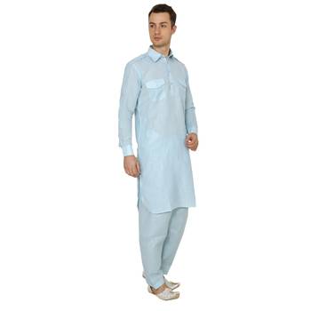 Royal Kurta Men's Jacquard Silk Floral Print Indowestern Sherwani 3
