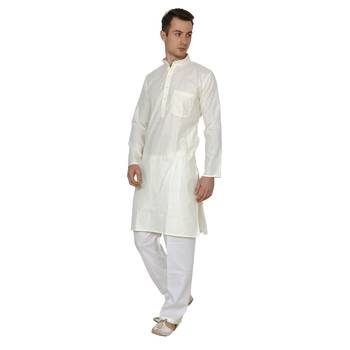 Royal Kurta Men's Linen Pathani Suit 3