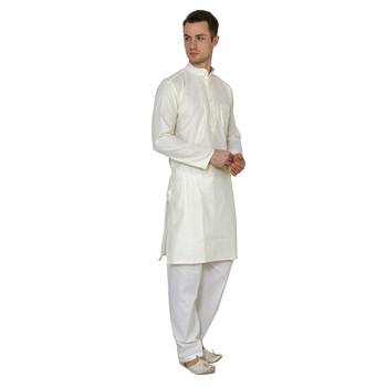 Royal Kurta Men's Linen Pathani Suit 5