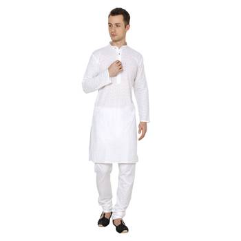 Royal Kurta Men's Polycotton Embroidered Pathani Suit 1