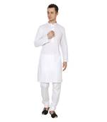 Royal Kurta Men's Polycotton Embroidered Pathani Suit