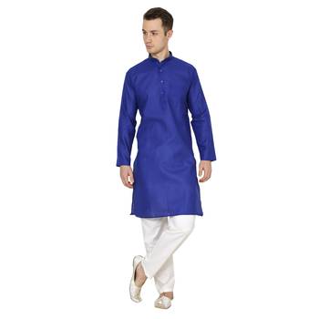 Royal Kurta Men's Cotton Linen Kurta Pyjama 1
