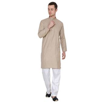 Royal Kurta Men's Cotton Linen Kurta Pyjama 1