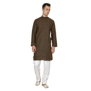 Royal Kurta Men's Cotton Linen Kurta Pyjama 1
