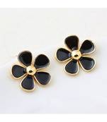 Black Petal Stud Earrings
