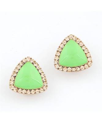 Neon Green Stud Earrings 1