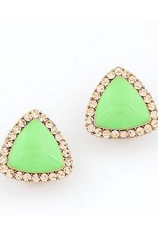 Neon Green Stud Earrings