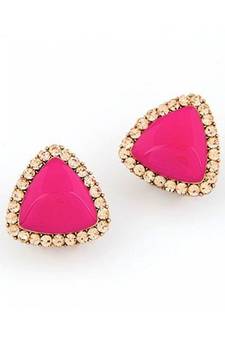 Neon Pink Stud Earrings