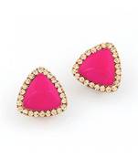 Neon Pink Stud Earrings