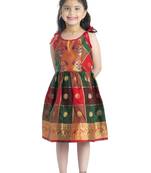 Bhartiya Paridhan Girls Ethnic Green Frock